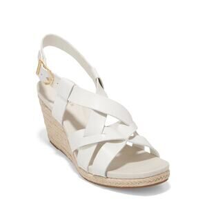 New Cole Haan Crystal Wedge Sandal in Blanc De Blanc Women's Size 11